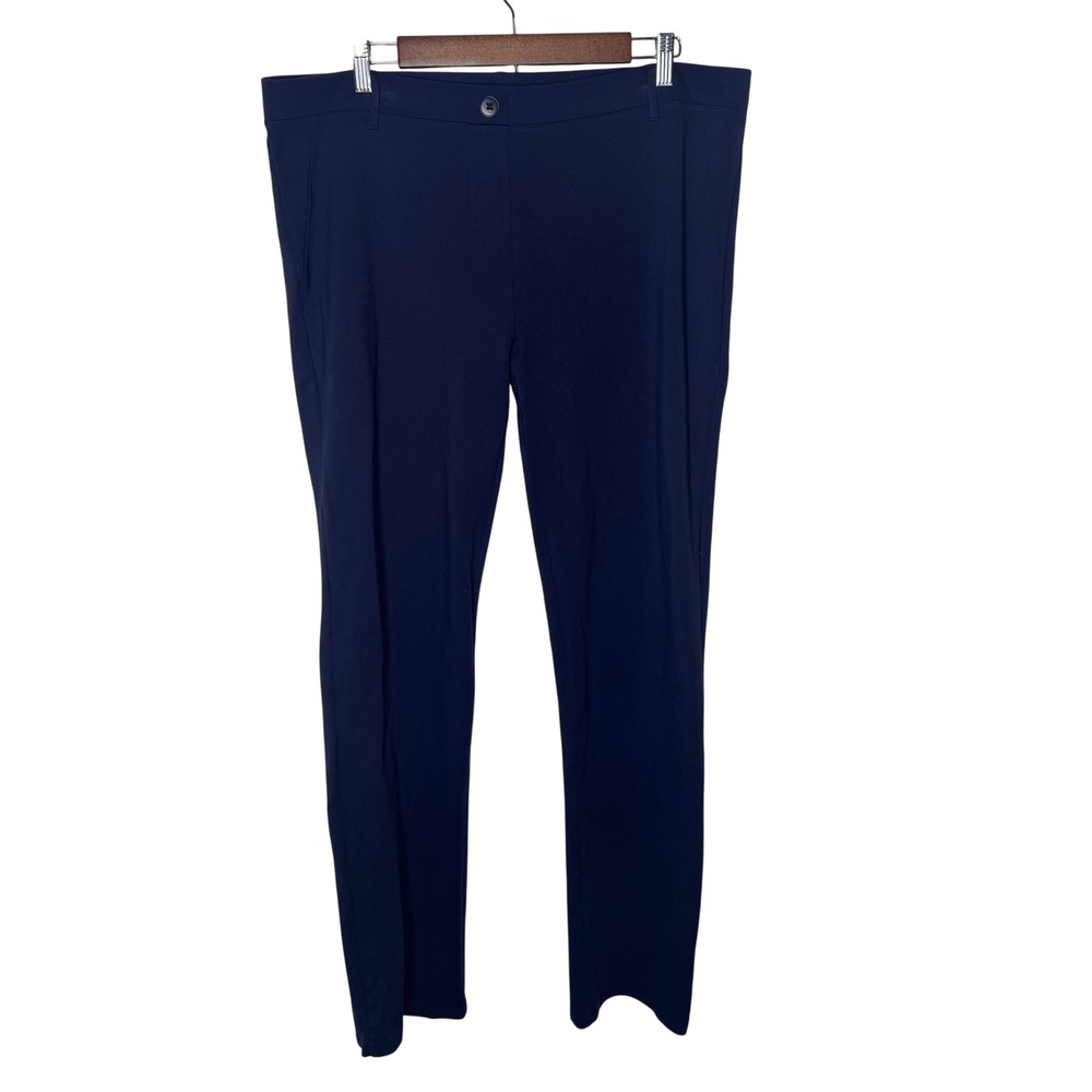 Betabrand Dress‎ Pant Yoga Pants 2XL Long Navy Blue Straight Leg W0076-NY